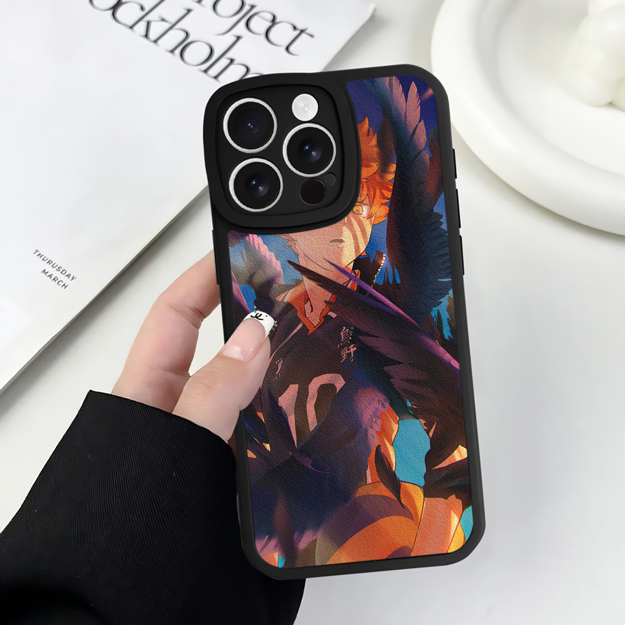 （画像用） ハイキュー!! Haikyu!! 【iPhone 16シリーズ対応】シリコンスマホケース（レザー調） 材質：シリコン